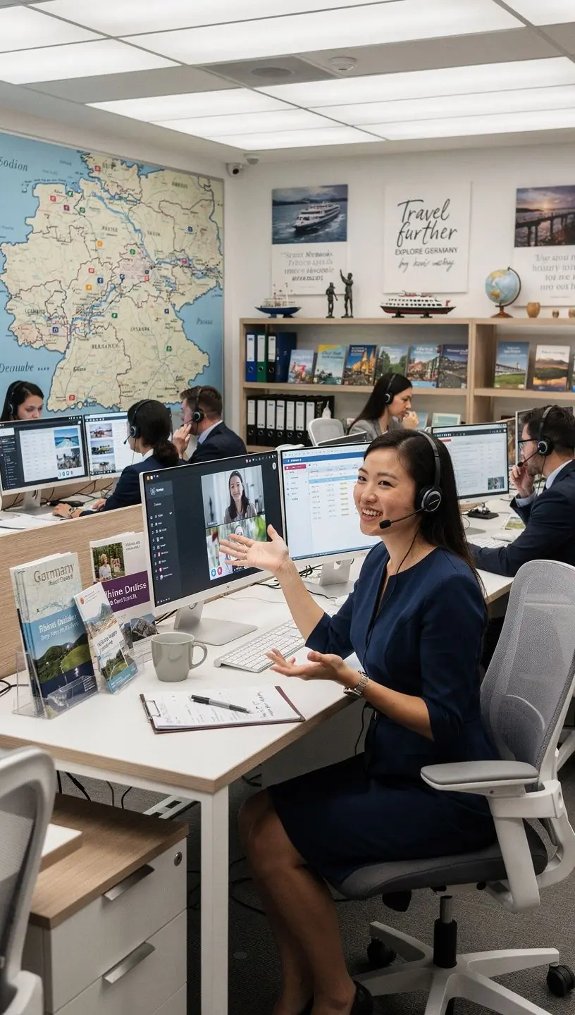 Professioneller Servicebereich für Offline-Buchungen von Flussreisen in Deutschland.